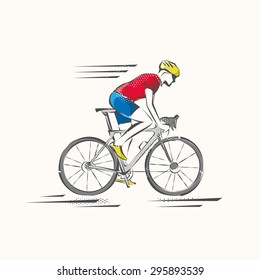 Cycling race Vector illustration in style