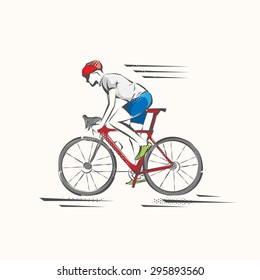 Cycling race Vector illustration in style