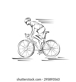 Cycling race Vector illustration in style