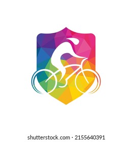 Cycling Race Vector Logo Design. Bicycle Shop Logo Design Template.