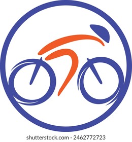 Cycling race vector logo design template.