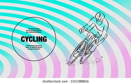 Cycling race. Vector outline of Cycling race sport illustration.