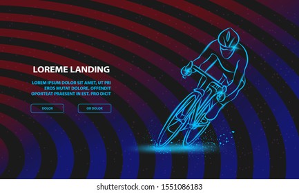 Cycling race. Vector Sport Background for Landing Page Template.