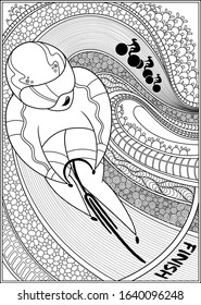 Cycling racer. Poster on a bicycle theme.  