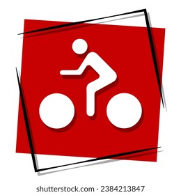 cycling red banner in frame. Vector illustration.