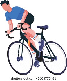 Cycling Rider Vector Illustration, Outdoor Sports Art