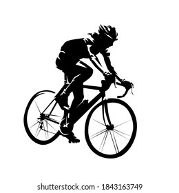 Cycling. Road Cyclist Side View. Abstract Isolated Vector Silhouette