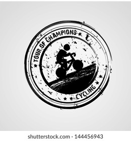 cycling seal over gray background vector illustration