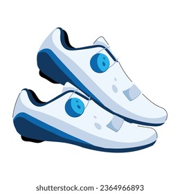 Cycling shoes trendy flat icon 