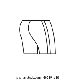 Cycling short icon in thin outline style. Sport wear apparel road bike race comfort