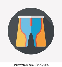 cycling shorts flat icon with long shadow,eps10