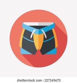 cycling shorts flat icon with long shadow,eps10