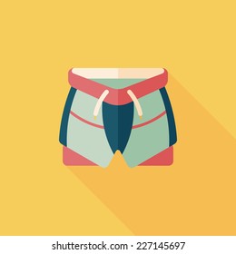 cycling shorts flat icon with long shadow,eps10