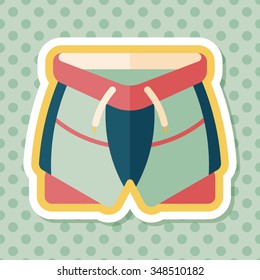 cycling shorts flat icon with long shadow,eps10