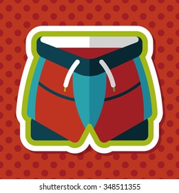 cycling shorts flat icon with long shadow,eps10