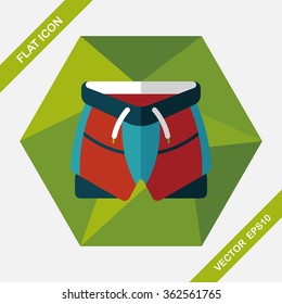 cycling shorts flat icon with long shadow,eps10