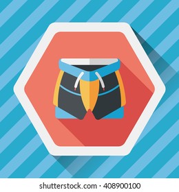 cycling shorts flat icon with long shadow,eps10