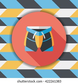 cycling shorts flat icon with long shadow,eps10