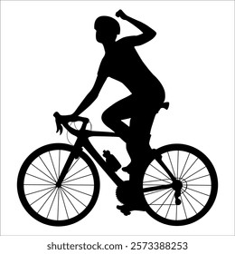 Cycling Silhouette Vector Illustration of a Cyclist Riding