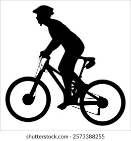 Cycling Silhouette Vector Illustration of a Cyclist Riding