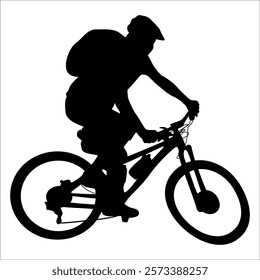 Cycling Silhouette Vector Illustration of a Cyclist Riding