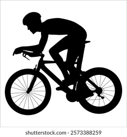 Cycling Silhouette Vector Illustration of a Cyclist Riding