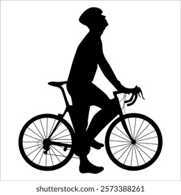 Cycling Silhouette Vector Illustration of a Cyclist Riding