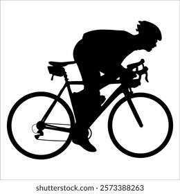 Cycling Silhouette Vector Illustration of a Cyclist Riding