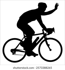 Cycling Silhouette Vector Illustration of a Cyclist Riding