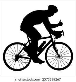 Cycling Silhouette Vector Illustration of a Cyclist Riding