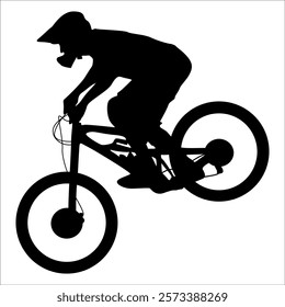 Cycling Silhouette Vector Illustration of a Cyclist Riding