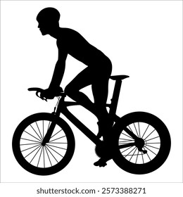 Cycling Silhouette Vector Illustration of a Cyclist Riding