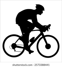 Cycling Silhouette Vector Illustration of a Cyclist Riding