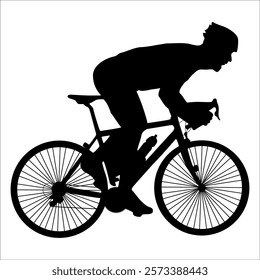 Cycling Silhouette Vector Illustration of a Cyclist Riding