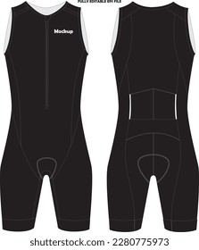 Cycling Sleeveless Triathlon Skinsuit Mockup