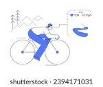 Cycling smart glasses abstract concept vector illustration. Man in smart glasses from bike, modern personal transport, virtual reality system in vehicle, modern technology abstract metaphor.