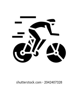 cycling sport glyph icon vector. cycling sport sign. isolated contour symbol black illustration