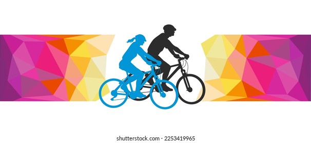 Cycling sport graphic for use as a template for flyer or for use in web design.