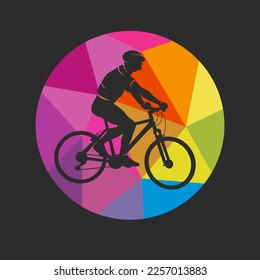 Cycling sport graphic for use as a template for flyer or for use in web design.