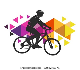 Cycling sport graphic for use as a template for flyer or for use in web design.