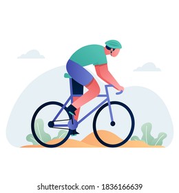 
Cycling, sports, Healthy. Vector illustration