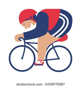 Cycling. Sportsman on bicycle. Sports. Sketch vector illustration