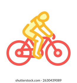 cycling spring color icon vector. cycling spring sign. isolated symbol illustration