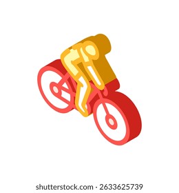 Vector de icono isométrico de resorte de ciclismo. signo de resorte de ciclismo. ilustración de símbolo aislado
