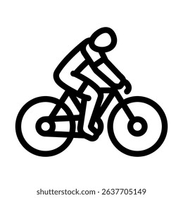 cycling spring line icon vector. cycling spring sign. isolated contour symbol black illustration