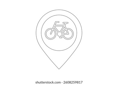 Cycling Store Map Tag Icon, bike store map marker icon, cycling store location pin symbol, cycling shop location vector, bicycle shop map pointer icons