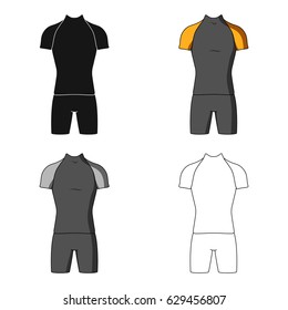 A cycling suit for riding a bicycle. Clothes cycling.Cyclist outfit single icon in cartoon style vector symbol stock illustration.