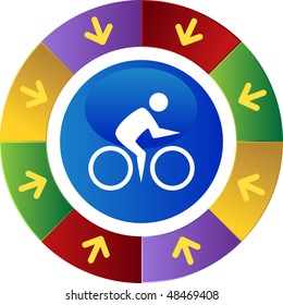 Cycling Swimmer web button isolated on a background