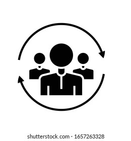 Icono negro de tareas de ciclismo, ilustración conceptual, símbolo plano vectorial, signo de glifo.