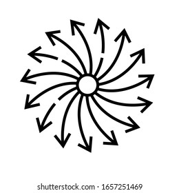 Radfahrerzeilen-Icon, Concept-Zeichen, Umriss der Vektorillustration, Linearsymbol.